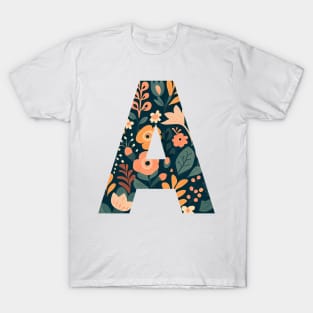 Whimsical Floral Letter A T-Shirt